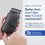 DIENQI Carbon Fiber Rfid Wallet Male Money Card Holder Pocket Mini Wallet Women Men Smart Purses Automatic Pop Up Valet Walet