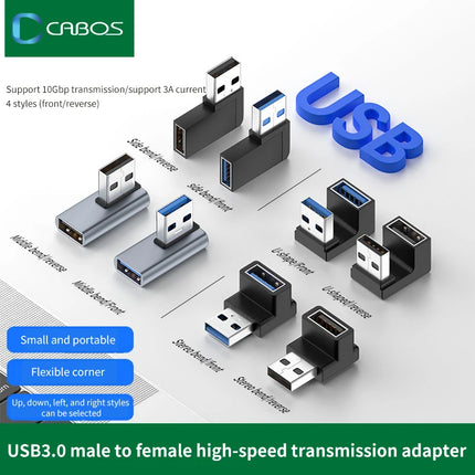 NNBILI 90 Degree Right Angle USB 3.0 Extension Adapter Upward Elbow USB Connector For PC Male to Female Extension Plug Converter