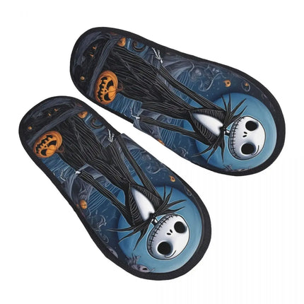 Custom Halloween Nightmare Before Christmas House Slippers Warm Jack Skellington Memory Foam Fluffy Slipper Indoor Outdoor Shoes