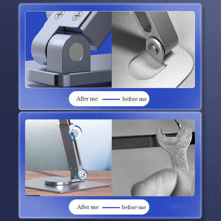 Desk Aluminum Alloy Tablet Stand Holder Foldable 360° Rotating Hands Desktop Mount Anti Slip For iPad Pro Xiaomi Huawei Tab Pc