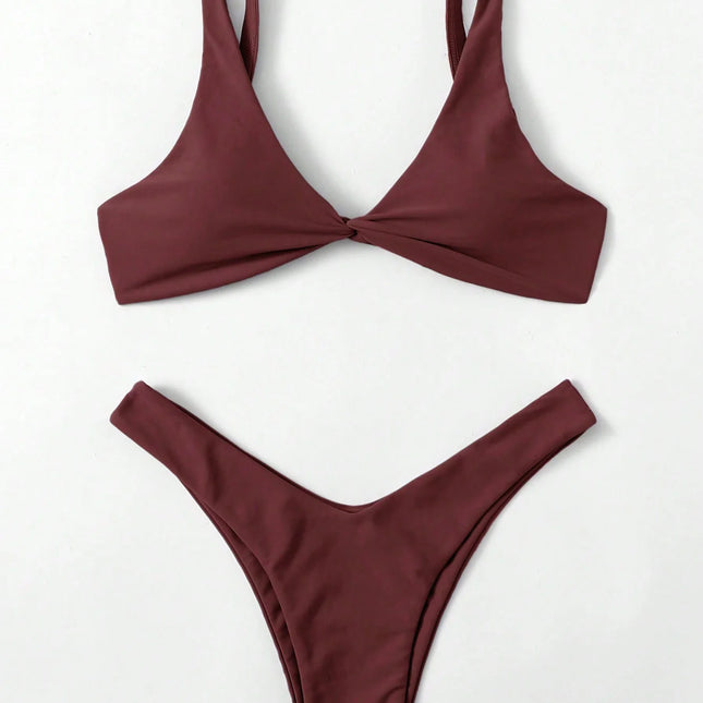 ZTVitality Solid Tie Sexy Bikini 2021 Hot Sale Padded Bra High Leg Bandage Push Up Bikini Set Brazilian Swimsuit Women Swimwear