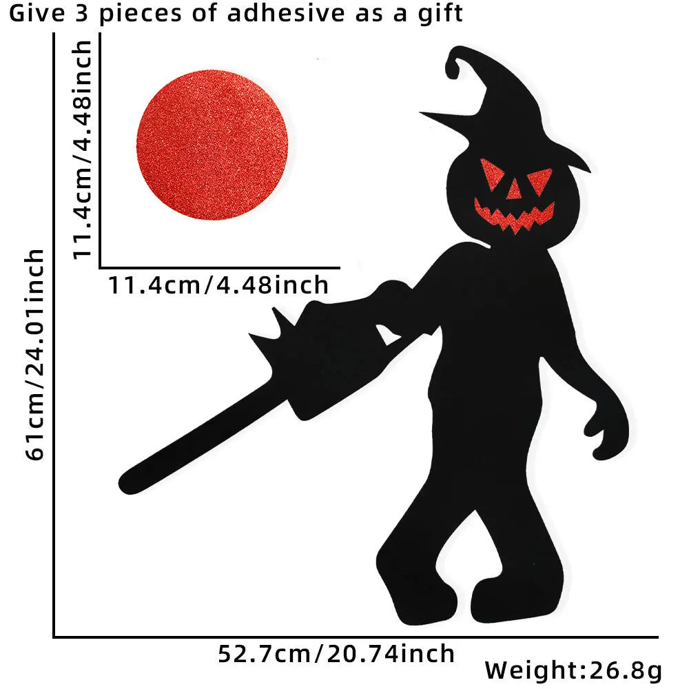 Halloween Decoration,DIY Felt Cloth Stickers for Home,Devil,Witch Hat,Glass Window Stickers, Halloween Party Door Stickers