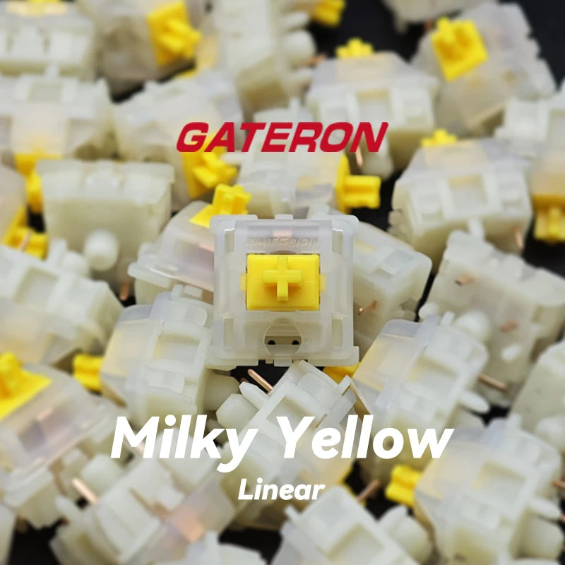 Gateron Milky Pro Switches Milky Yellow Pro Red Linear Pre Lubed Switch SMD RGB Mx Stem Switch for Mechanical Keyboard 5pin POM