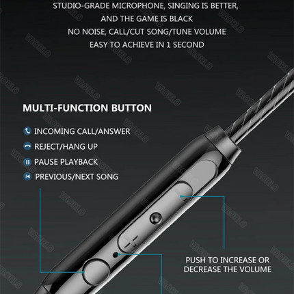 VAORLO 3.5mm/Type-C Wired Headphones Heavy Bass In Ear Earphone With Mic USB C Stereo Earbuds Gaming Headset For Samsung iPhone
