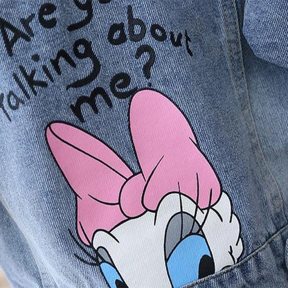 2023 Fashion Cartoon Daisy Denim Jacket For Girls Coat Spring Autumn Children Outerwear Kids Casual Jackets Costume 2-7 Years