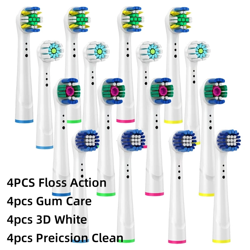 16/20PCS Brush Head nozzles for Oral B Electric Toothbrush Replacement Head Refill Sensitive Floss Cross Action for Oralb