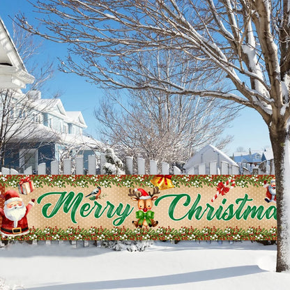 Christmas Outdoor Banner Merry Christmas Decorations For Home 2024 Navidad Kerst Xmas Decor Noel Kerst Happy New Year Gift 2025