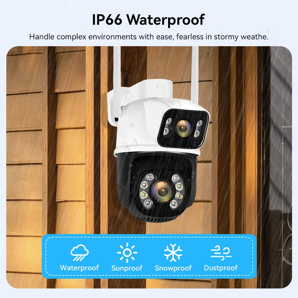 8MP PTZ WIFI Camera Kit Dual Lens PTZ IP Camera Smart Home Night Vision ICSEE APP NVR Outdoor 8CH Wireless CCTV Camera System