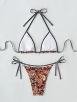 2025 Halter String Triangle Two Piece Bikini Women Swimwear Female Swimsuit Bathers Bathing Swimming Suit Beachwear Summer