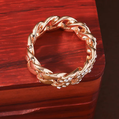 1PCS Neutral Ring Hip Hop Style Cuban Chain Fashion Trend Retro Ring