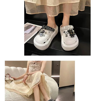 Fashion Charms Clogs New Arrival Thick Sole Outdoor Women Slippers High Quality Summer Beach Sandals For Girls