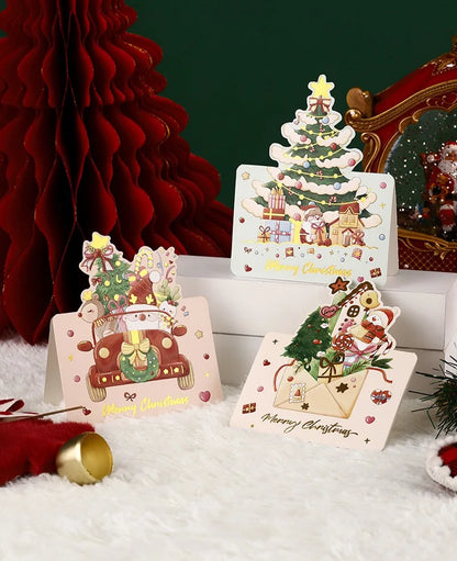 18/12/6PCS  Greeting Cards With Envelope Friend Family Blessing Postcard For Birthday New Year Christmas Gifts Xmas Decoration