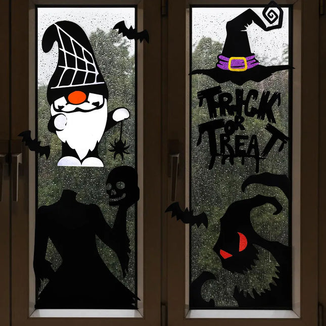 Halloween Decoration,DIY Felt Cloth Stickers for Home,Devil,Witch Hat,Glass Window Stickers, Halloween Party Door Stickers