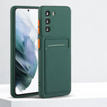 Card Slot Bag Holder Phone Case For Samsung Galaxy S24 S23 S22 S21 S20 Plus FE Note 20 Ultra Bumper Wallet Soft Shockproof Cover
