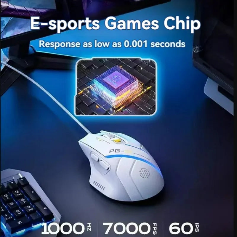 Inphic Pg1 Wired Mouse Gaming Mouse RGB Light Emitting   Macro Programming 12800DPI  6 Keys Computer Mouse For Office Home