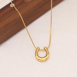 YACHAN New In U-Shaped Stainless Steel Pendant Necklace for Women 18K Gold Plated Waterproof Snake Chains Trendy Jewelry