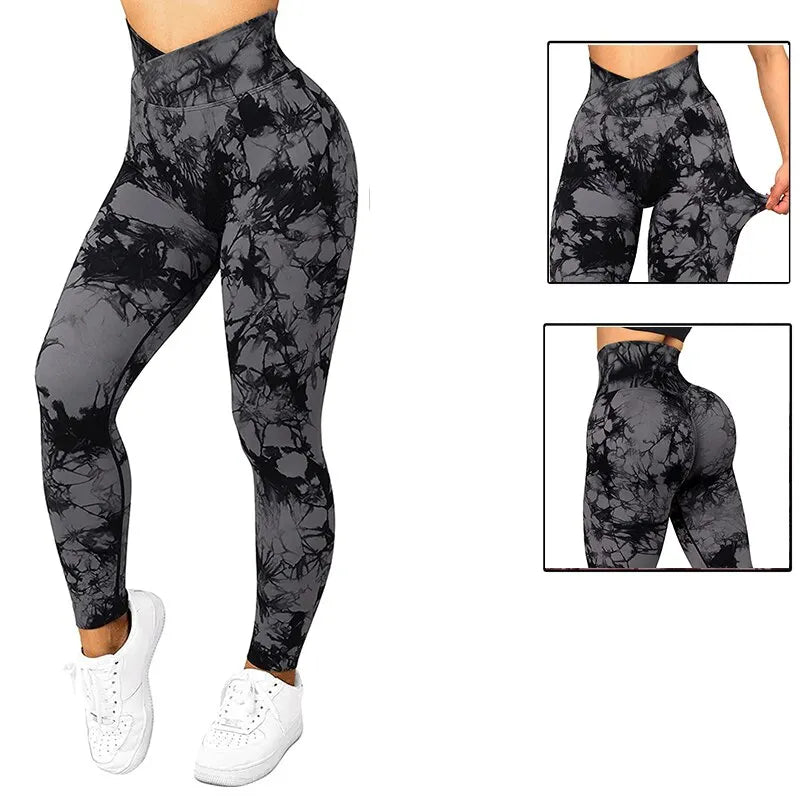 Tie Dye Fitness Legging Woman Push Up Workout Sport Leggings Women Scrunch Butt Female Outfit Gym Seamless Legging Pants