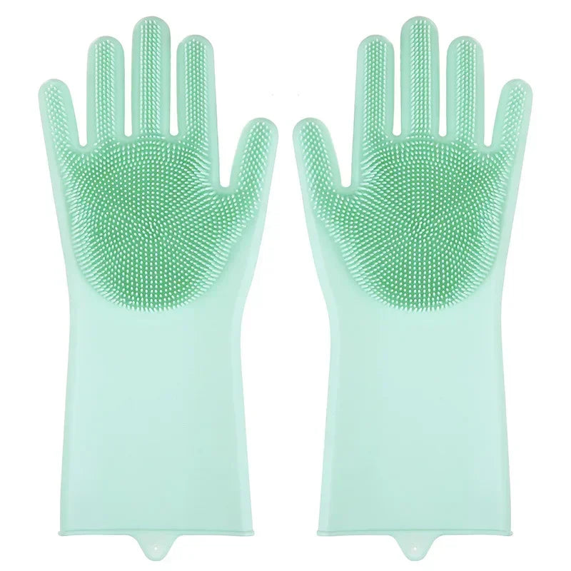 Pet Grooming Cleaning Gloves Dog Cat Bathing Shampoo Glove Scrubber Magic Dishwashing Cleanner Sponge Silicon Hair Removal Glove