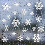 114-Piece Set of White Snowflake Window Stickers for Winter Holiday Celebrations, Glass Static Cling Stickers for Christmas and New Year Decorations