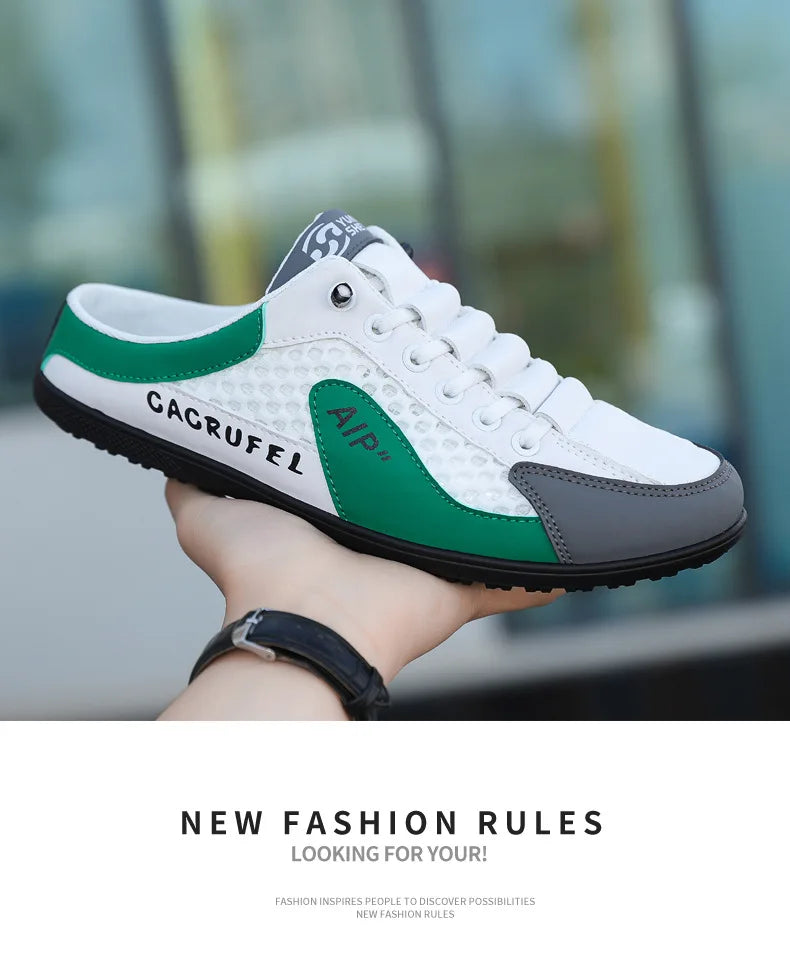 Men's Fashion Soft-soled Half Slippers Summer Men Trendy Bottom Casual Shoes Soft Sole Support Shoes Sneakers Zapatos De Hombre