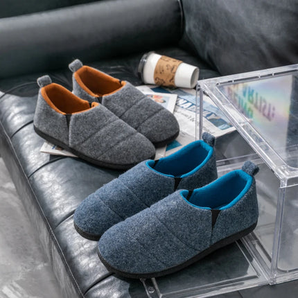 Comwarm Men Warm Non-Slips Slippers Cozy Casual Indoor Outdoor Flats Slides Plush Bedroom Warm Shoes Male Soft Sole Home Shoes