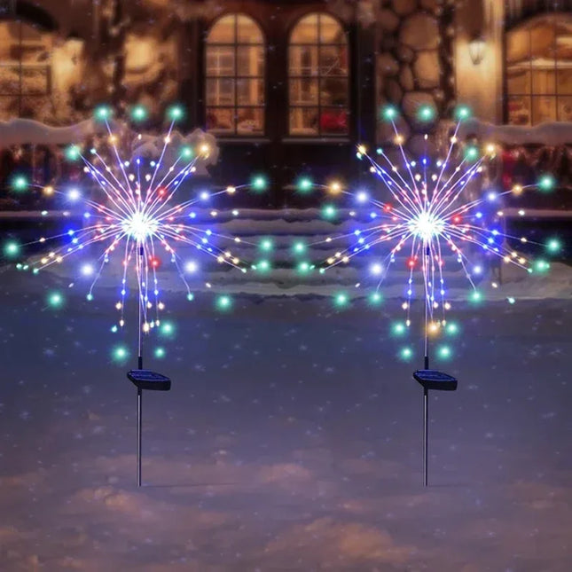 90LED Solar Fireworks Light Outdoor Fairy Garden Lights 8 Lighting Modes DIY Starburst Solar Lamps Holiday Decorative Lights