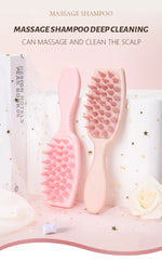 Silicone Shampoo Brush Scalp Massage Brush Head Washing Comb Long Handle Hair Massager Bath Brush Body Scrubber Hair Accessories
