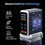 240W GaN Charger 6-IN-1 140W PD3.1 PPS USB Type C Digital Display Fast Charging Station for iPhone 16 15 MacBook Laptops Samsung
