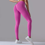 Crossover Waist Women Yoga Leggings Hips Lifting Gym Leggings Seamless Sport Pants High Waist Fitness Leggings Workout Running