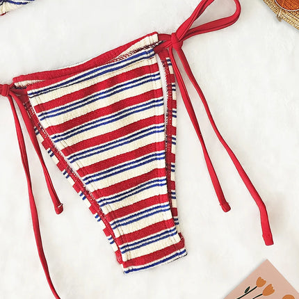 Women's Sexy Push-Up Two-Piece Swimsuit 2025 Bathing Suit Micro Beachwear Stripe Bikini Set Swimwear Trendy Mciro