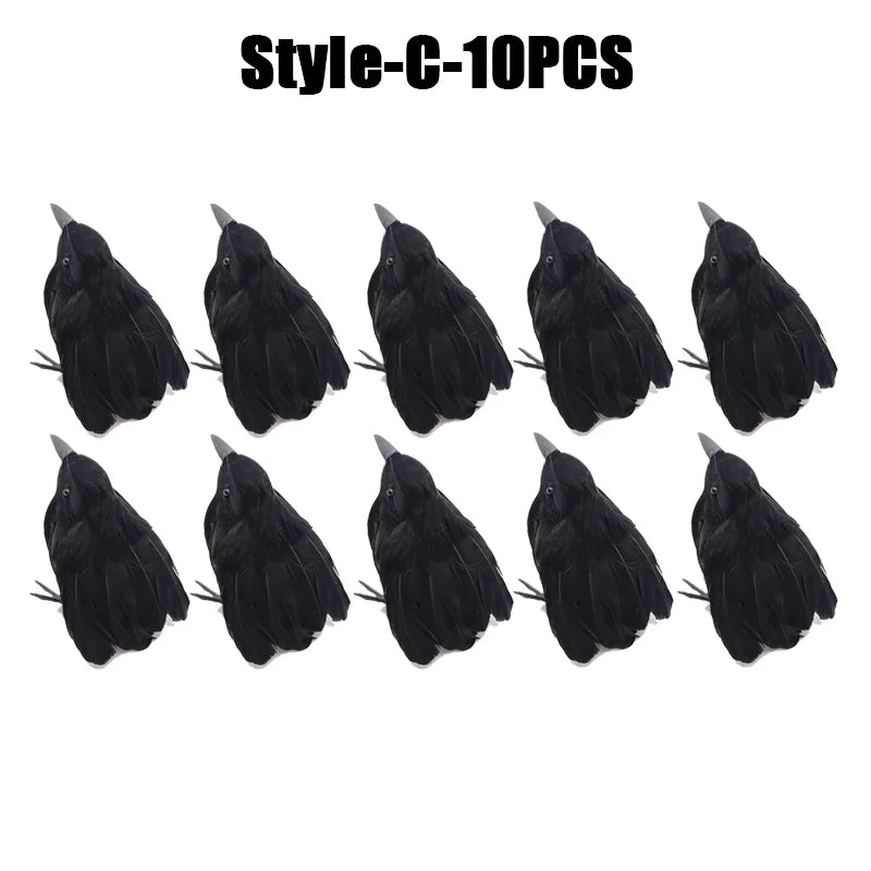 Simulation Black Crow Halloween Black Crow Props Simulation Fake Bird Ghost Festival Halloween Decoration Scary Toys