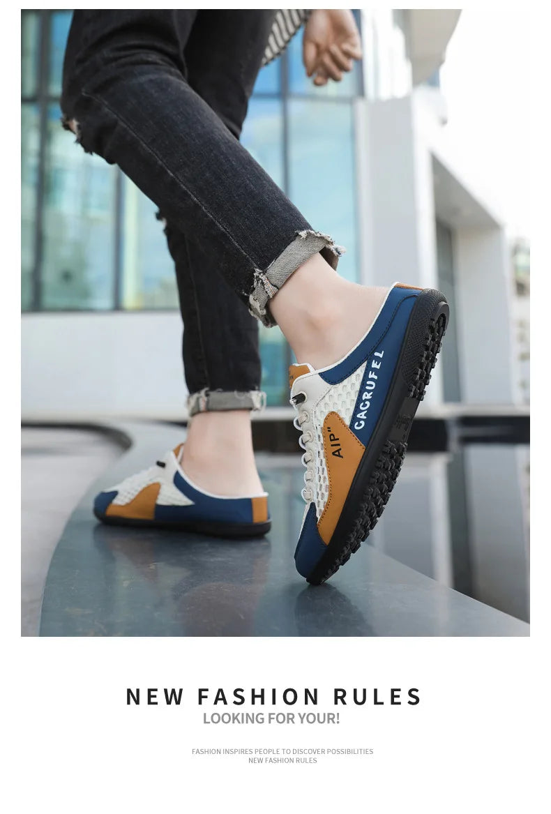 Men's Fashion Soft-soled Half Slippers Summer Men Trendy Bottom Casual Shoes Soft Sole Support Shoes Sneakers Zapatos De Hombre
