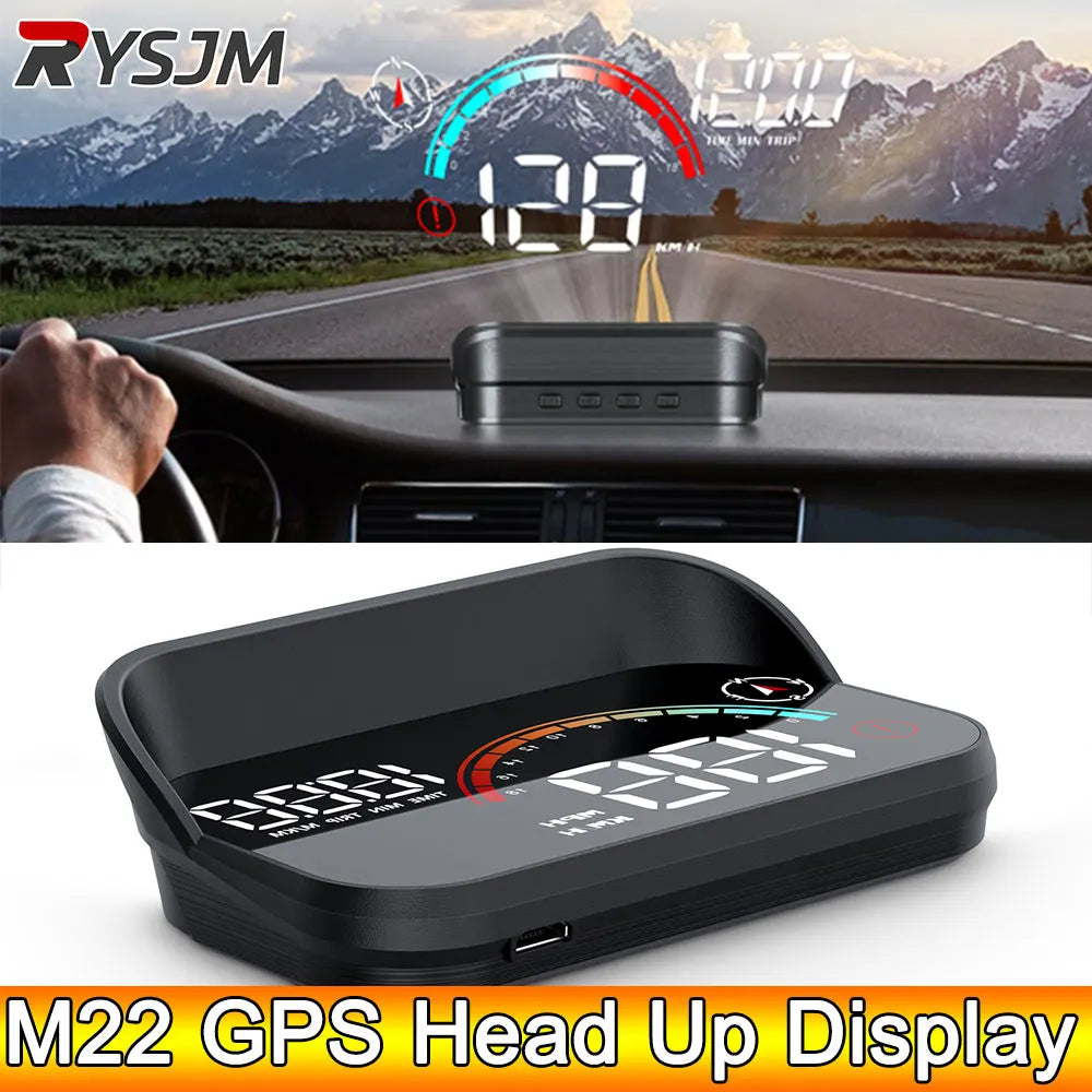 AD Head Up Display Windshield Projector M22 Car GPS HUD Universal Digital GPS Speedometer Km/h LCD Projection On Glass Car Speed