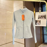 Women Sports Jacket Zip Fitness Yoga Shirt Workout Running Coats Warm Gym Long Sleeve Top Cardigan Slim Tight Jacket Activewear