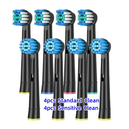 4/8PCS Replacement Brush Heads for Oral B Electric Toothbrushes Floss Cross Action 3D Pro White Precision Standard Daily Clean