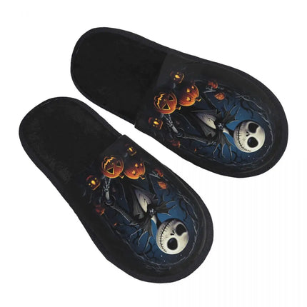 Custom Halloween Nightmare Before Christmas House Slippers Warm Jack Skellington Memory Foam Fluffy Slipper Indoor Outdoor Shoes