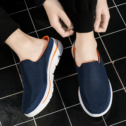 2024 Summer new breathable mesh shoes outdoor non-slip walking shoes comfortable sandals men half slippers casual loafers 35-48