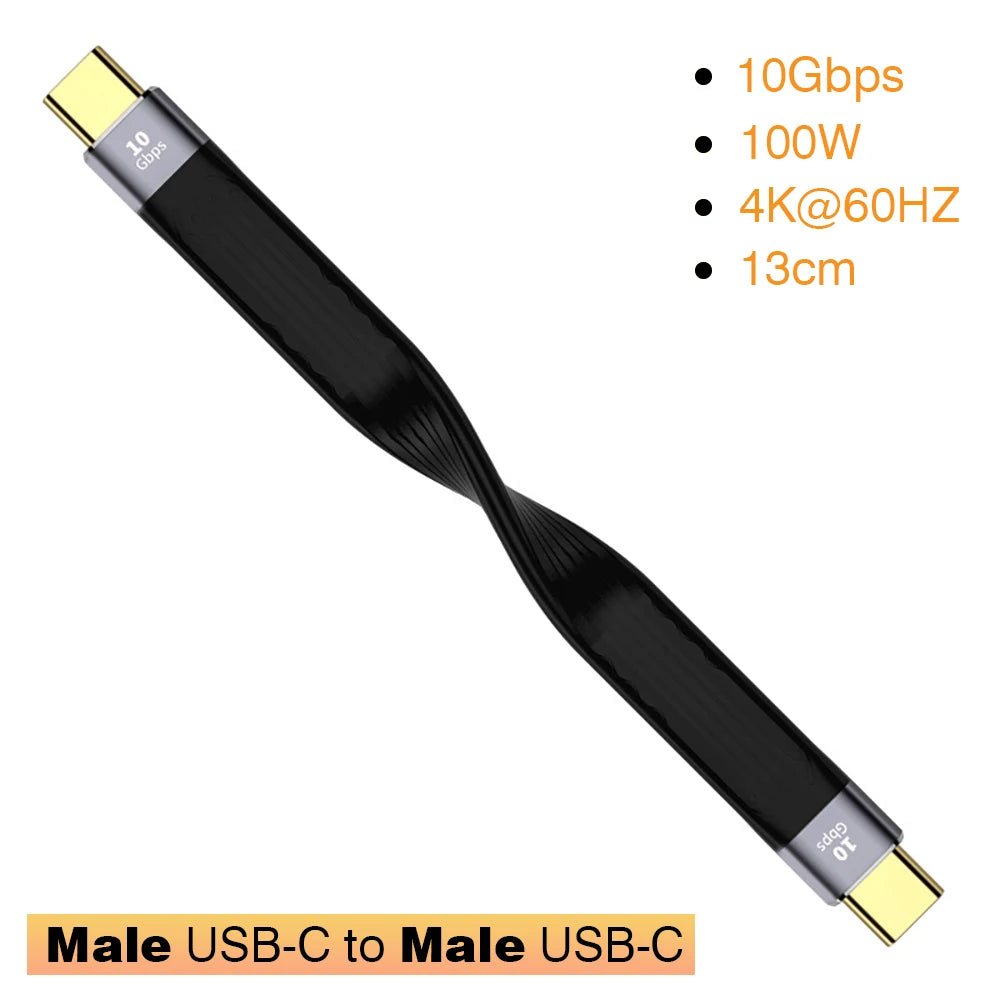 USB3.1 10Gbps Short Cable 13cm PD 100W USB to Type C Cable Converter OTG USB Adapter USB4 20Gbps Cable 22cm for SSD Power Bank