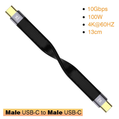 USB3.1 10Gbps Short Cable 13cm PD 100W USB to Type C Cable Converter OTG USB Adapter USB4 20Gbps Cable 22cm for SSD Power Bank