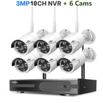 Hiseeu 3/5MP WiFi CCTV Camera Security System IR Night Vision Bullet Camera Set 10CH NVR Wireless CCTV Surveillance System