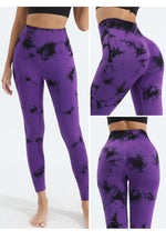 Women's Tie Dye Seamless Yoga Leggings High Waist Scrunch Butt Lifting Tights Soft&Stretchy Workout Skinny Pants