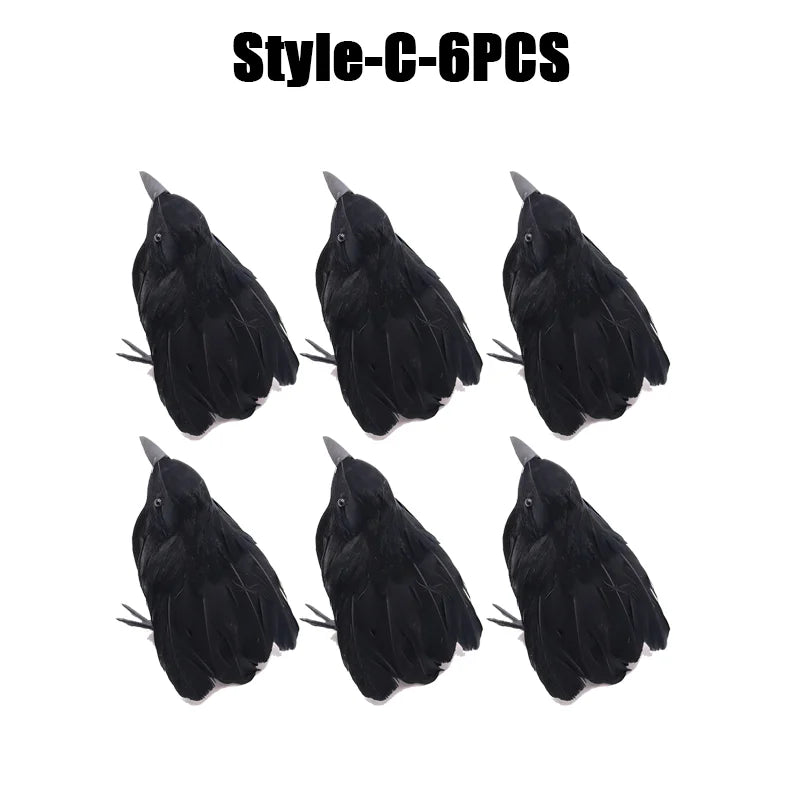 Simulation Black Crow Halloween Black Crow Props Simulation Fake Bird Ghost Festival Halloween Decoration Scary Toys