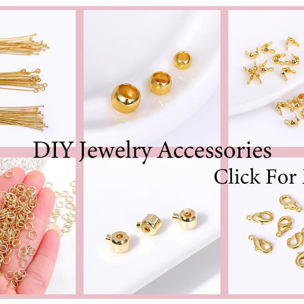 18K Gold Plated Separators For Bead,Spacers Beads For Jewelry Making,Brass Metal Round Beads,DIY Bracelets/Necklace Accessories