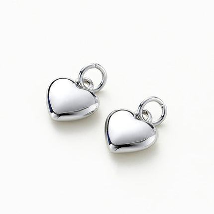 4pcs/lot 14K 18K Gold Plated Heart Charm with Jump Ring Necklace Making Supplies Solid Love Pendant For DIY Jewelry Accessories