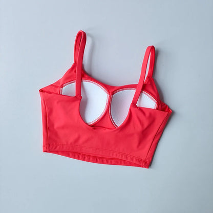 Women Breathable Sports Bra Fitness Top Push Up Sport Bra Fixed With Pad Yoga Bra Underwear Sport Tops For Running Vest Gym Wear