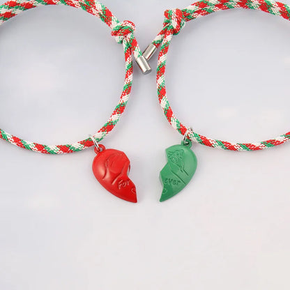 Vicky-Home Christmas Bracelet Gift Jewelry for Women Girls Kids Jingle Bell Beaded Bracelets Adjustable Charm Bangle