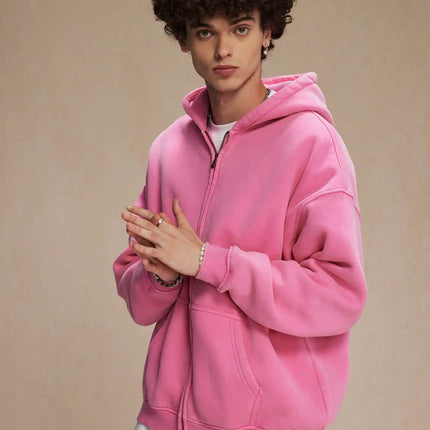 Batik fleece zippered hoodie