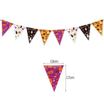 Halloween Hanging Banner Garland Bunting Pumkin Ghost Bat Paper Banner Door Hanging Ornaments Halloween Xmas Party Decoration