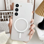 Matte Transparent Ultrathin Magnetic Phone Case for Samsung Galaxy S24 S25 Ultra S22 S23 Plus S24 Ultra Lens Protection PC Cover