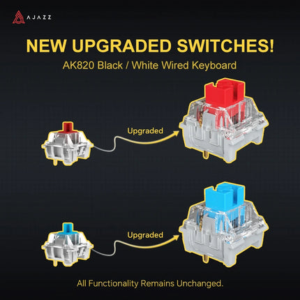 AJAZZ AK820 / AK820Pro Gaming Mechanical Keyboard 75% 82 Keys Wired Single Mode/Bluetooth Wireless Gamer Keyboard for Laptop PC